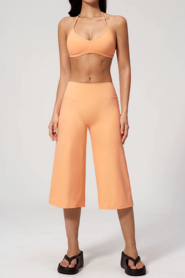 Ensemble Yoga Pantacourt Ample - orange / S