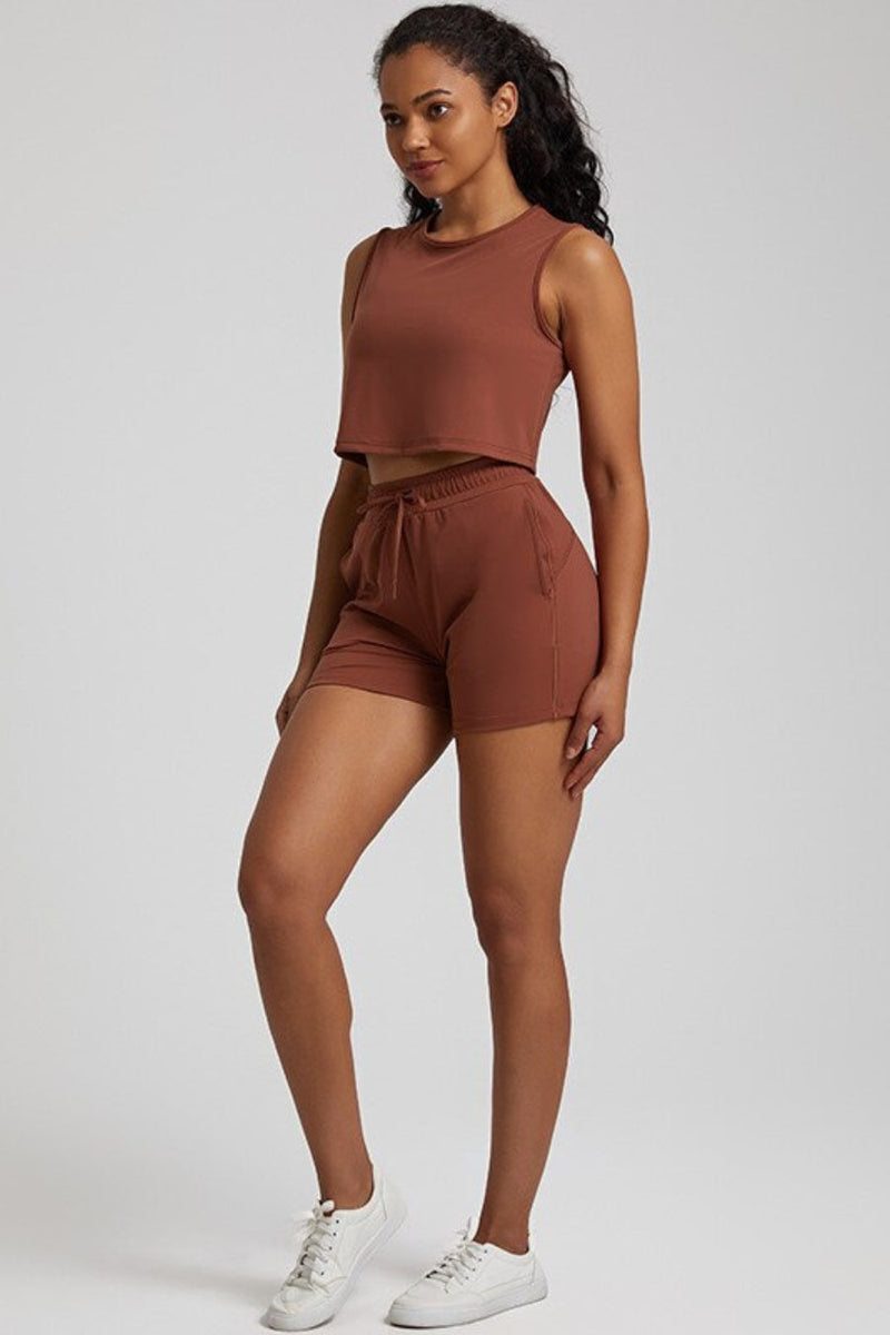 Ensemble Yoga Short & Crop Top - violet / S