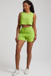 Ensemble Yoga Short & Crop Top - vert clair / S