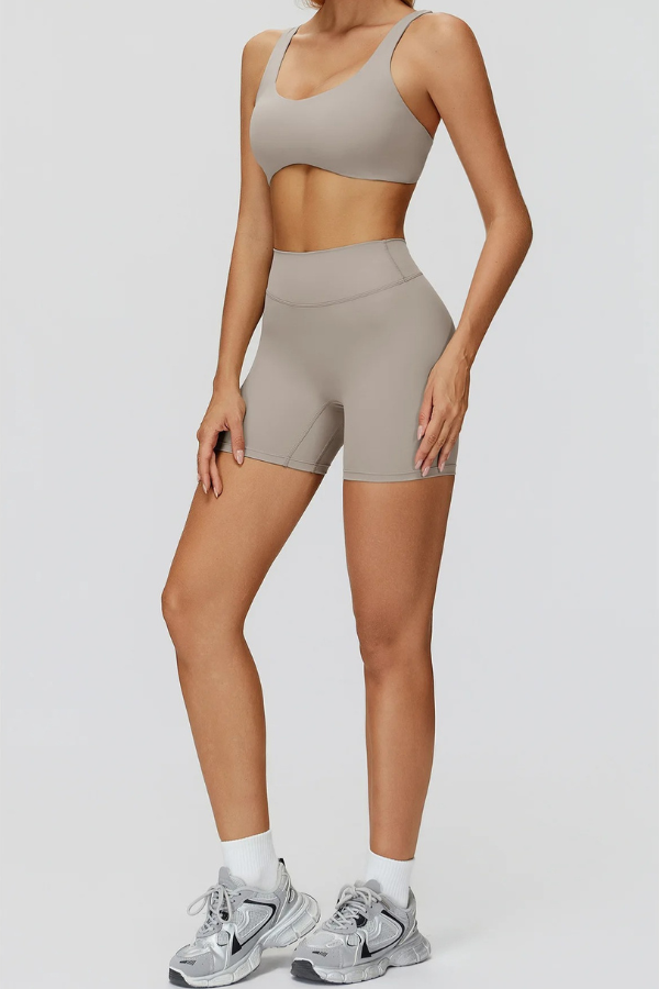 Ensemble Yoga Short Femme - gris clair / S