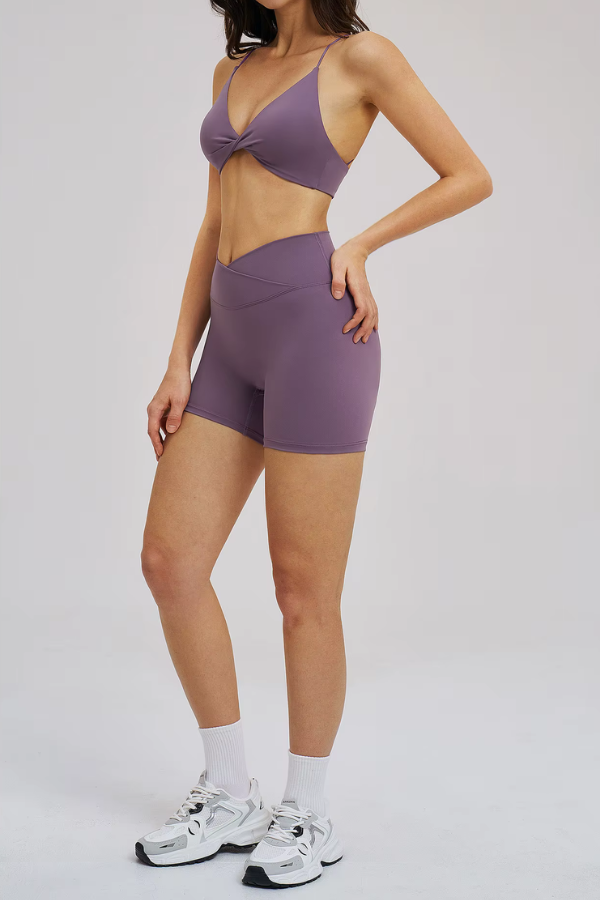Ensemble Yoga Taille Croisée - mauve / S