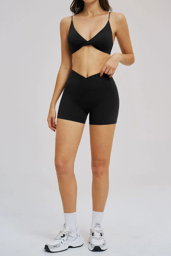 Ensemble Yoga Taille Croisée - noir / S