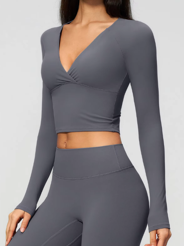 Haut Pilates Décolleté Croisé