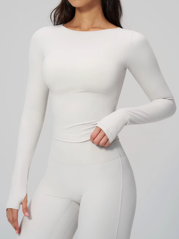 Haut Yoga Moulant - blanc cassé / S