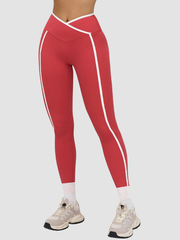 Legging Taille Haute Gainant - rouge / S