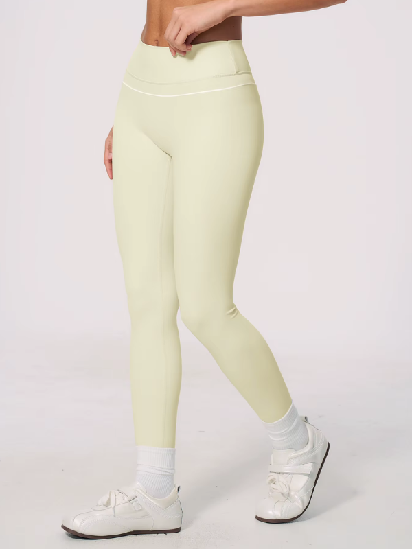 Legging Yoga Contrasté - beige / S
