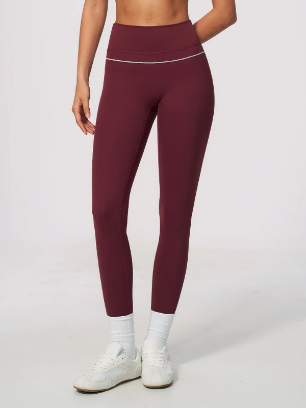 Legging Yoga Contrasté - bordeaux / S