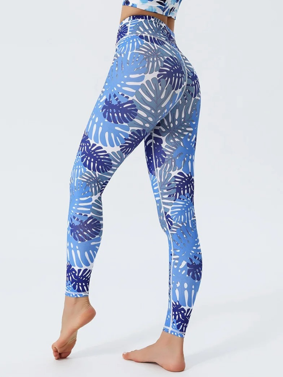 Legging Yoga Feuilles Tropicales