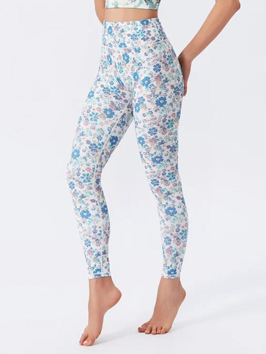 Legging Yoga Fleuri Blanc - fleurs / S