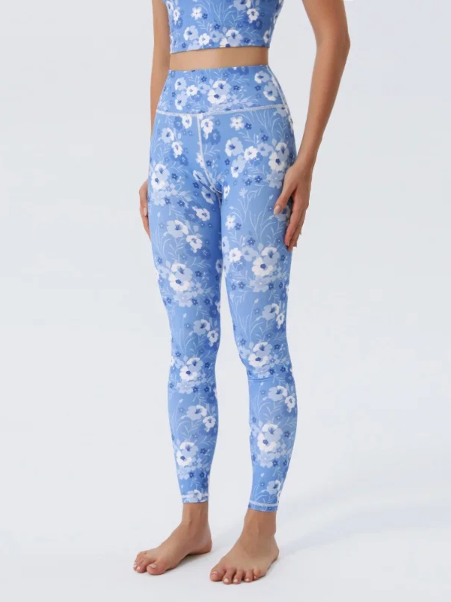 Legging Yoga Fleuri Bleu - fleurs / S