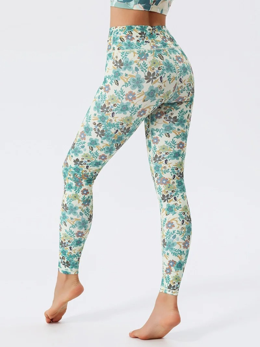 Legging Yoga Fleuri Pastel