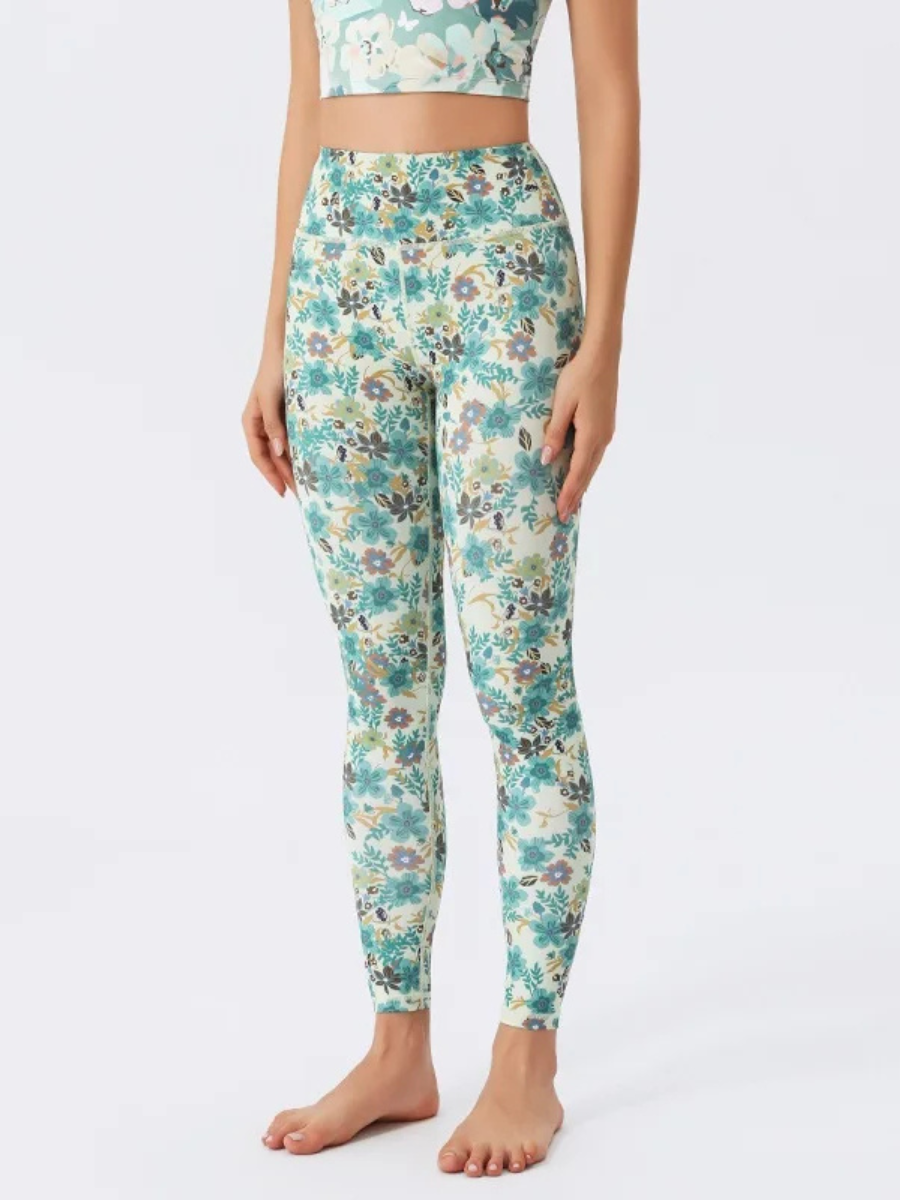Legging Yoga Fleuri Pastel - fleurs / S