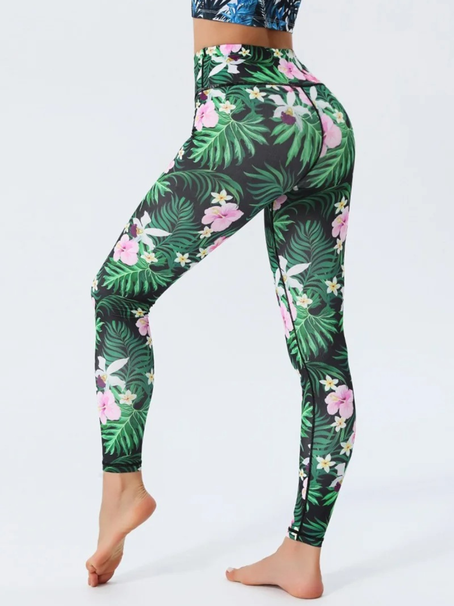 Legging Yoga Imprimé Tropical