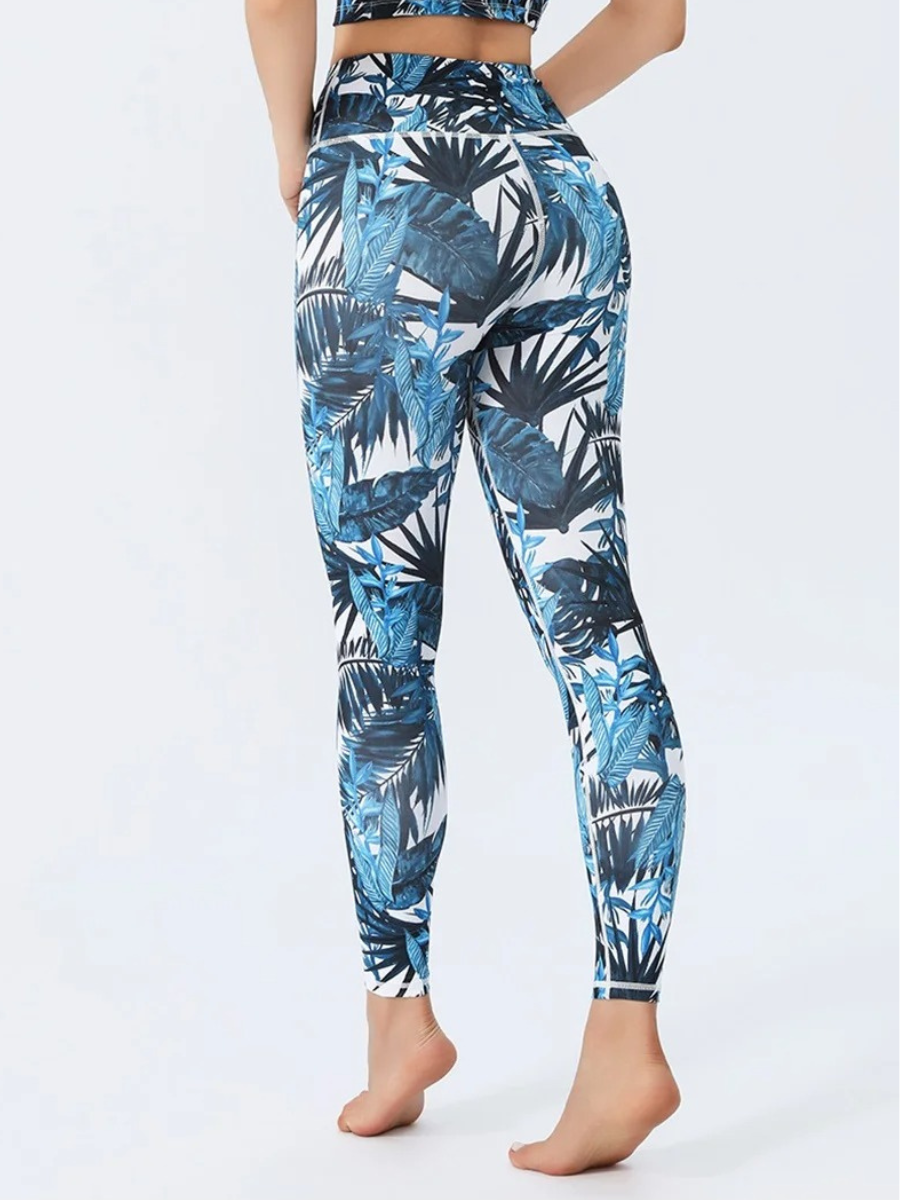 Legging Yoga Jungle Bleu