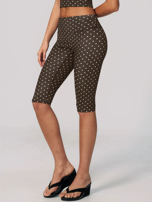 Legging Yoga Pantacourt à Pois