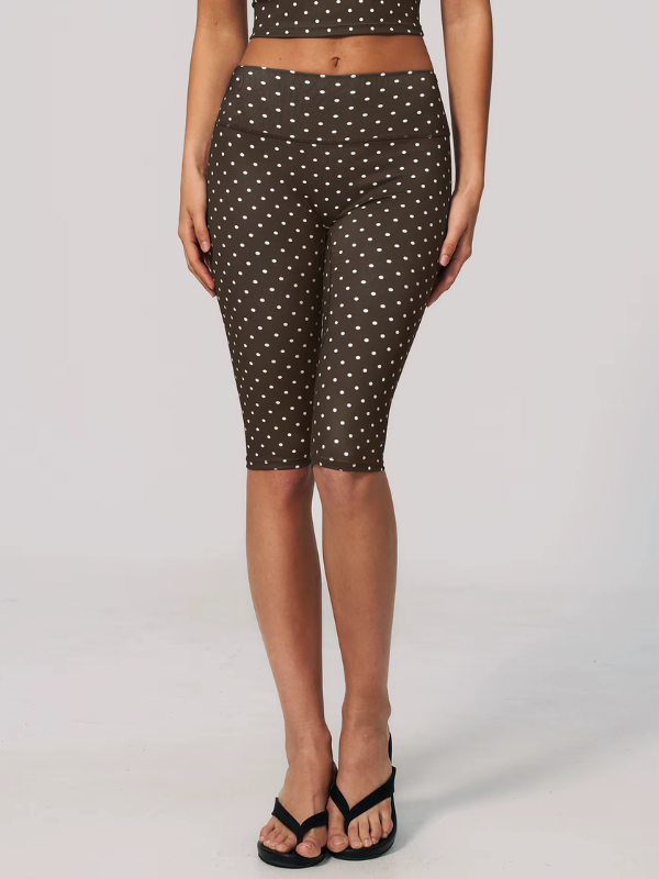 Legging Yoga Pantacourt à Pois - marron / S