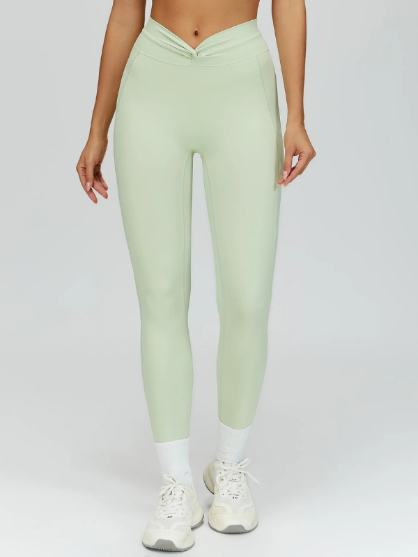 Legging Yoga Taille Croisée - vert clair / S