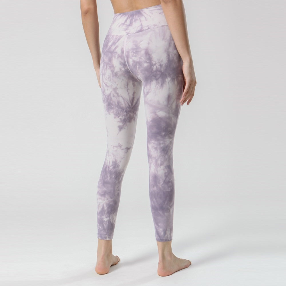 Legging Yoga Tie & Dye - violet clair / XS