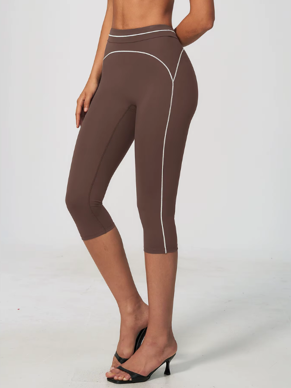 Pantacourt Yoga Sculptant - marron / S