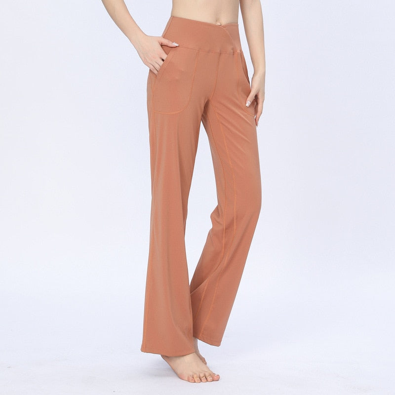 Pantalon Yoga Droit Femme - Orange / S