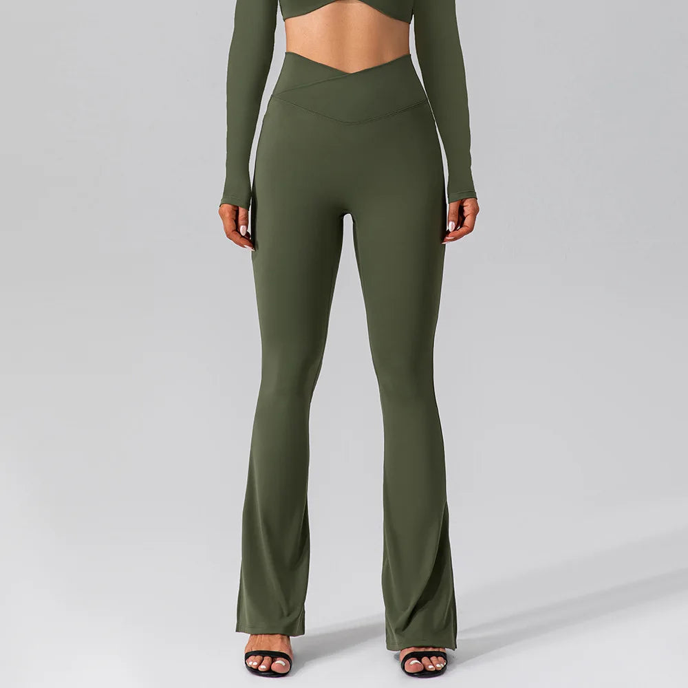 Pantalon Yoga Evasé - vert / S