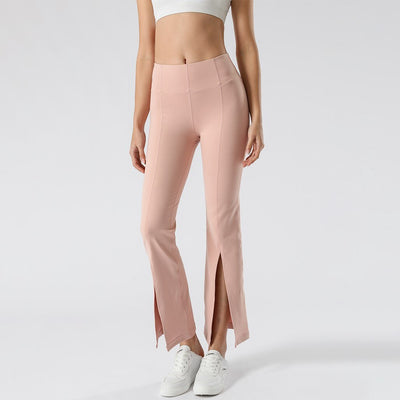 Pantalon Yoga Femme Jambes Fendues - rose / S