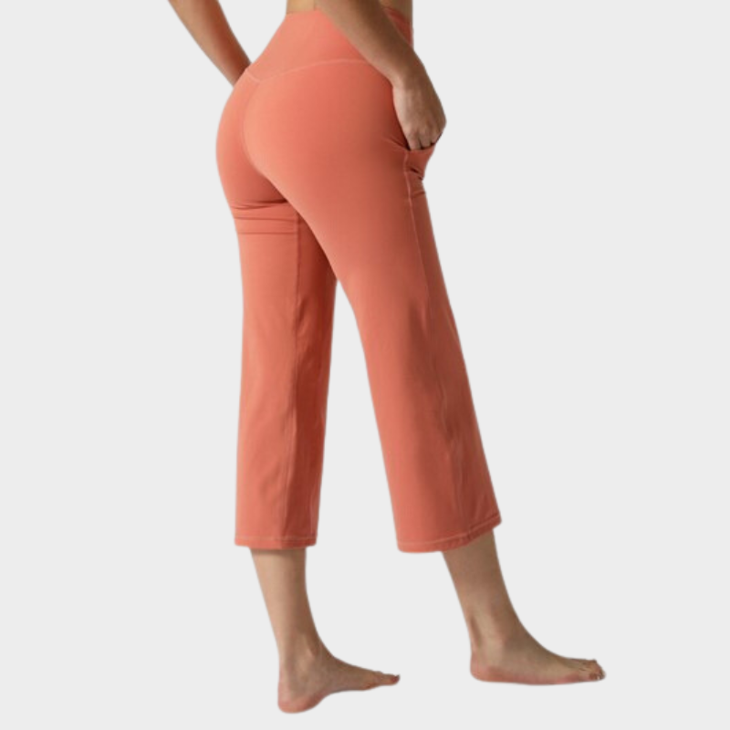 Pantalon Yoga Femme Trois Quart - orange / S