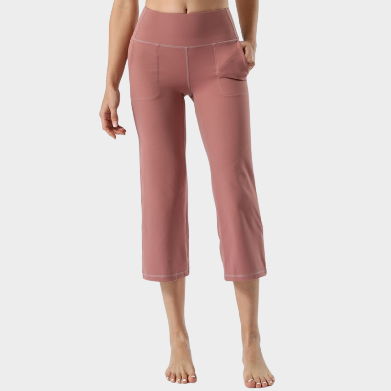 Pantalon Yoga Femme Trois Quart - rose / S