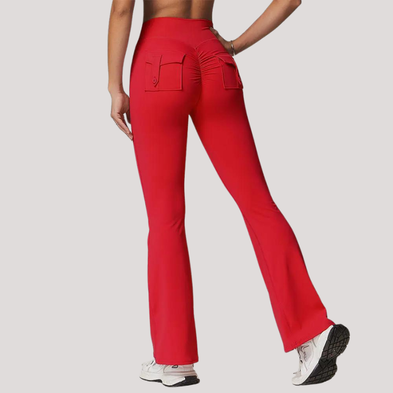 Pantalon Yoga Poches - rouge / S