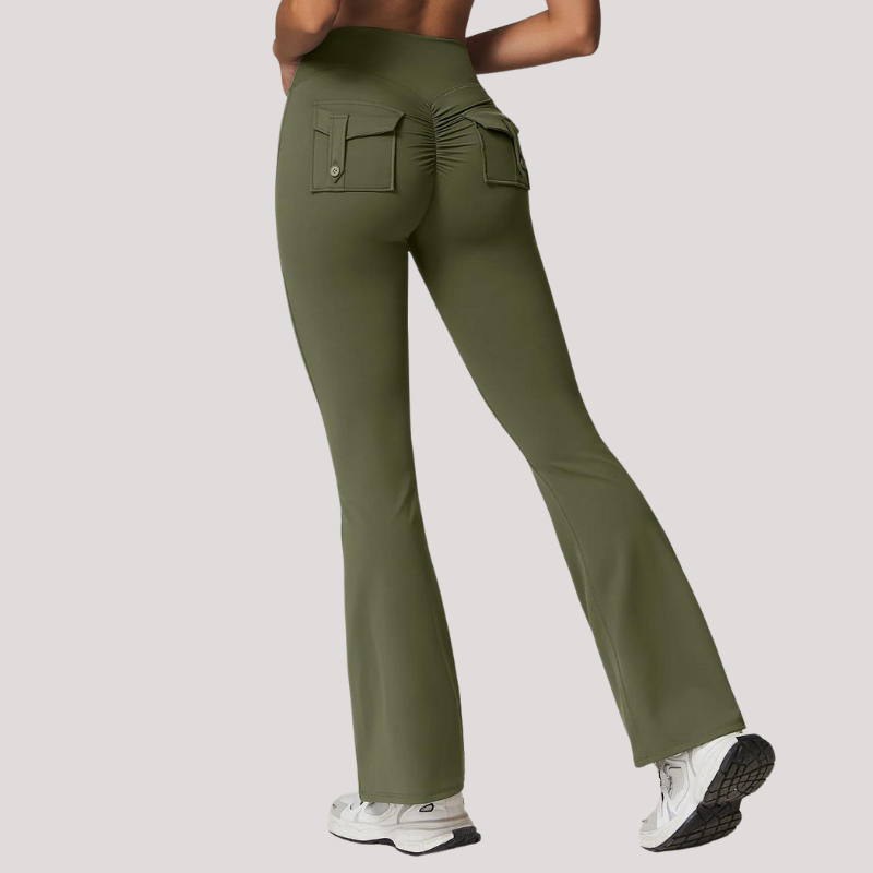 Pantalon Yoga Poches - vert militaire / S