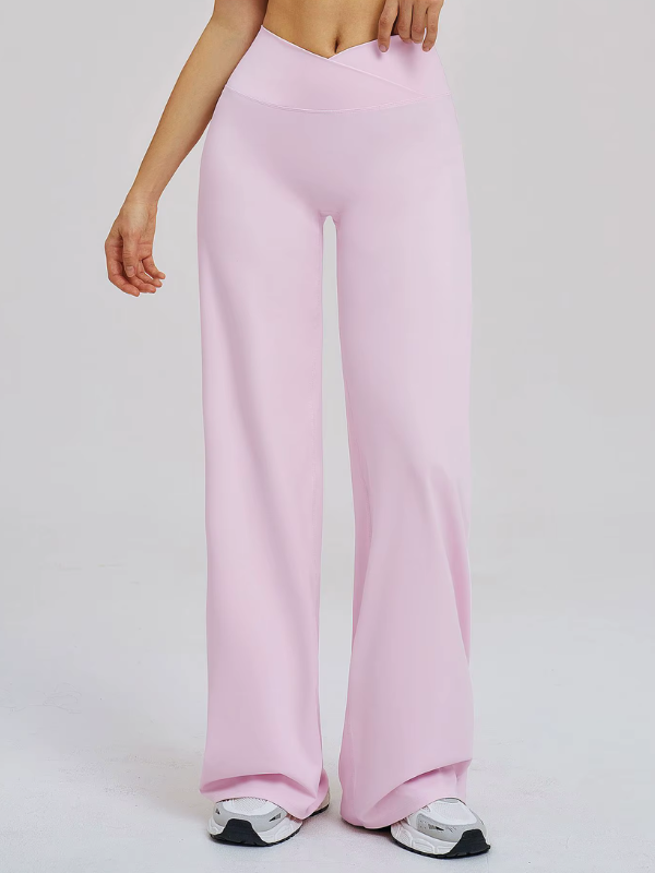 Pantalon Yoga Taille Croisée - rose clair / S