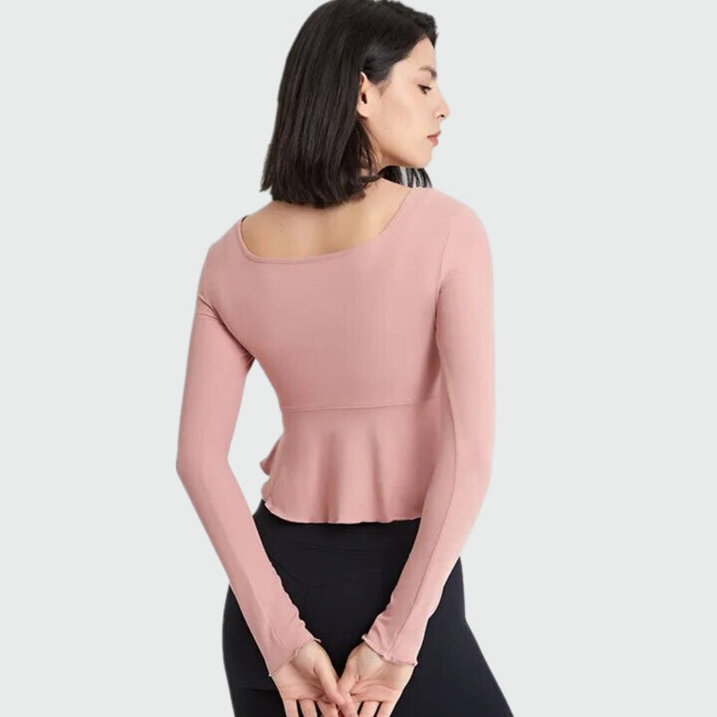 Pull Yoga Col Carré - rose / S