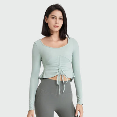 Pull Yoga Col Carré - bleu clair / S