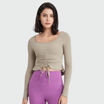 Pull Yoga Col Carré - kaki / S