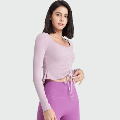 Pull Yoga Col Carré - violet clair / S