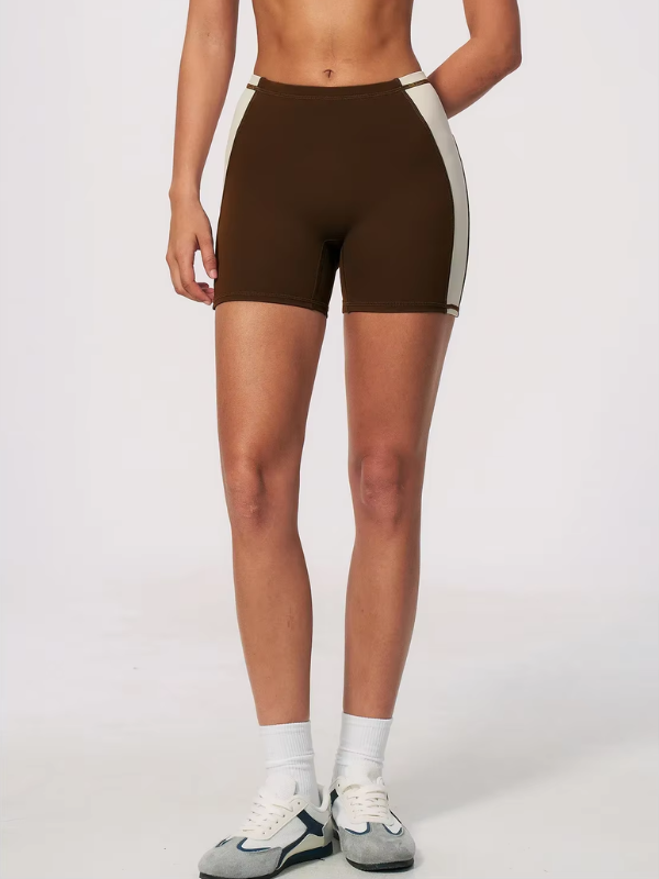 Short Yoga Bicolore - marron foncé / S
