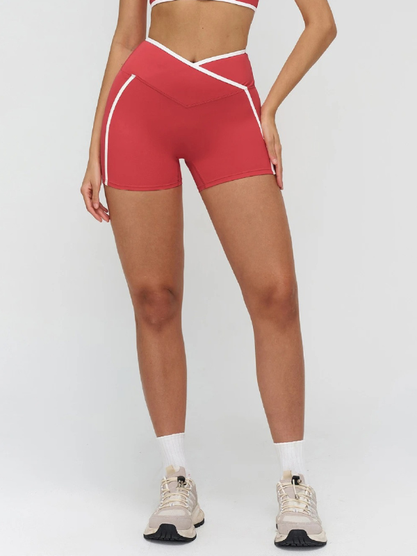 Short Yoga Galbe Contrasté - rouge / S