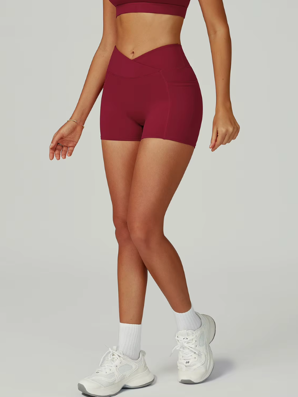 Short Yoga Poches - bordeaux / S