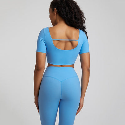 T-shirt de Yoga Crop Top - bleu clair / S