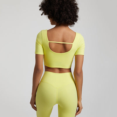 T-shirt de Yoga Crop Top - jaune / S