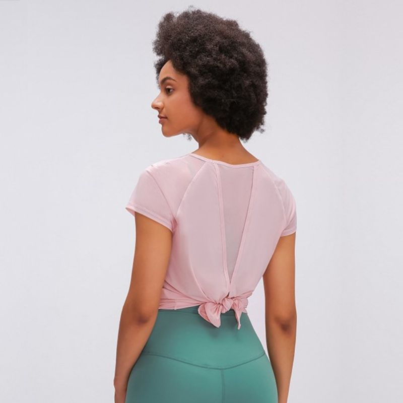 T-shirt Yoga Femme - Rose Champagne / XS