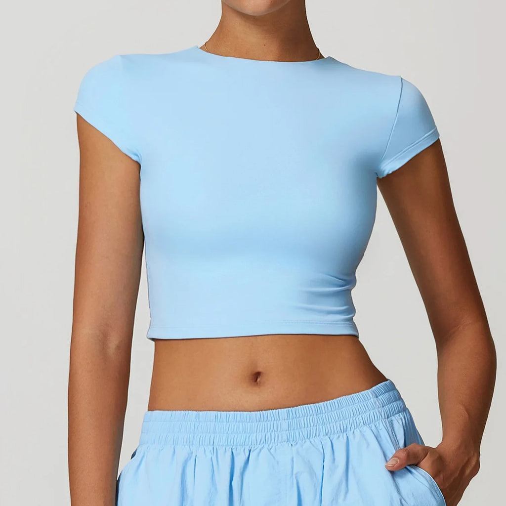 Top Femme Topshop Gris Perlé - Modèle Crop Court, Manches Courtes - Taille UK 10 (neuf Avec étiquette)