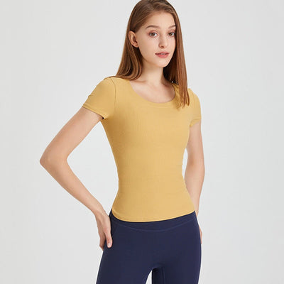 T-shirt Yoga Asana - jaune / S