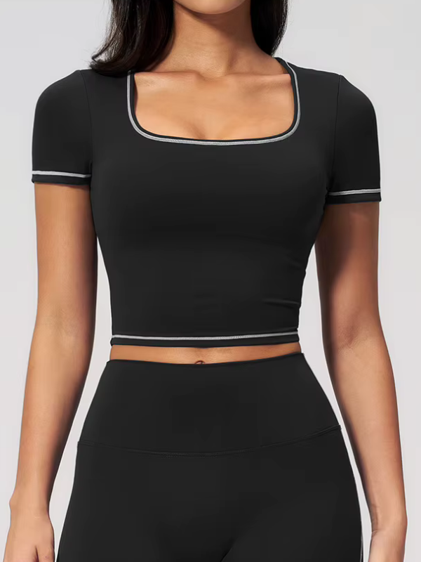 T-shirt Yoga Col Carré