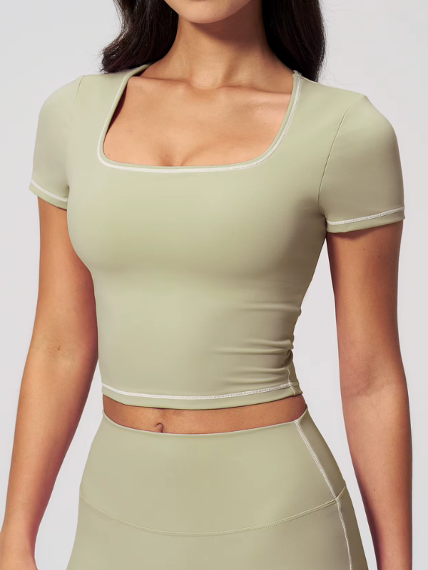 T-shirt Yoga Col Carré