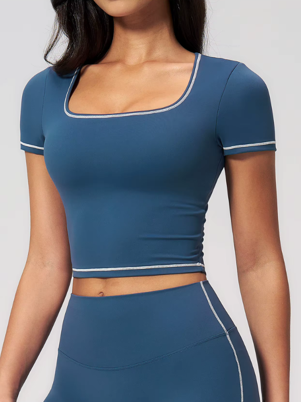 T-shirt Yoga Col Carré