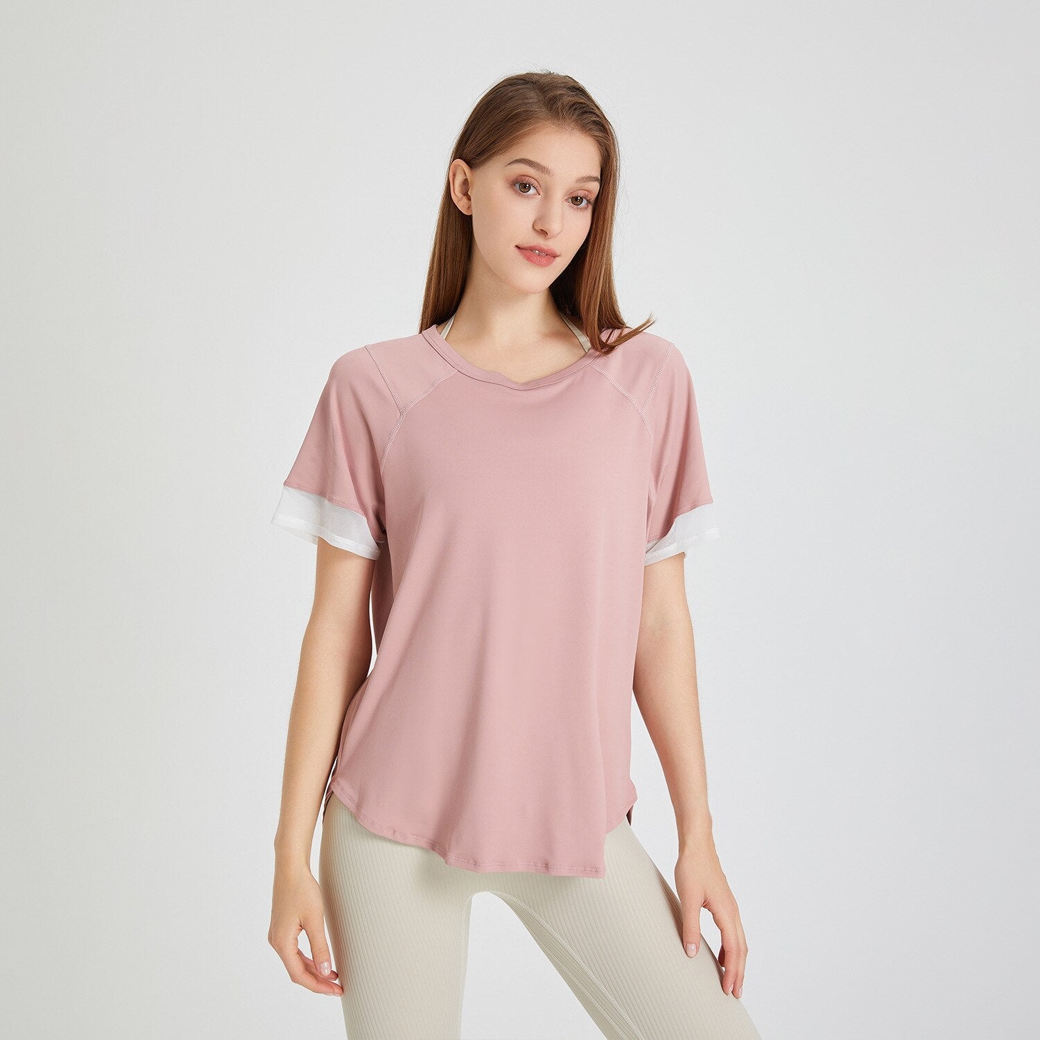 T-shirt Yoga Comfy - rose / S