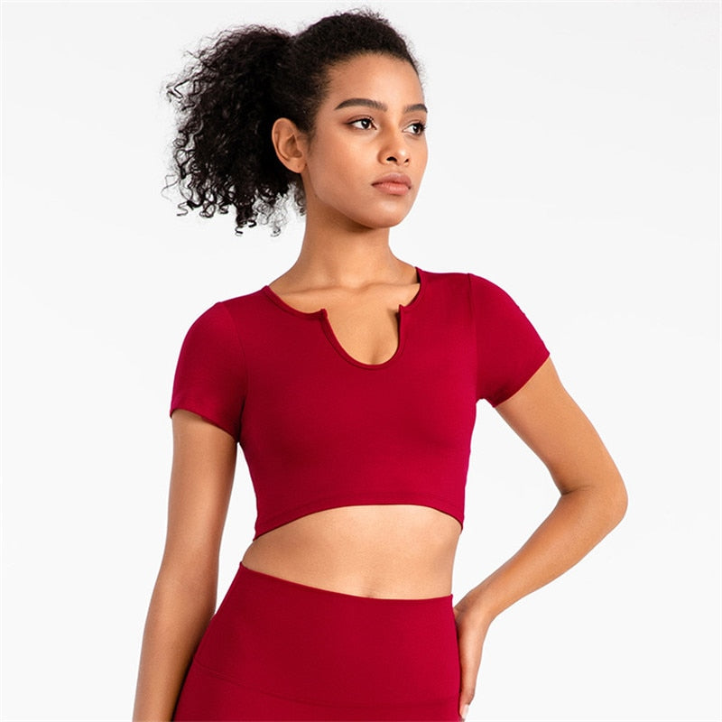 T-shirt Yoga Crop Top - Rouge / M