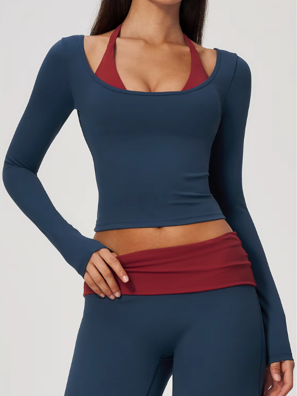 Top Yoga Brassière Intégrée - bleu marine / S