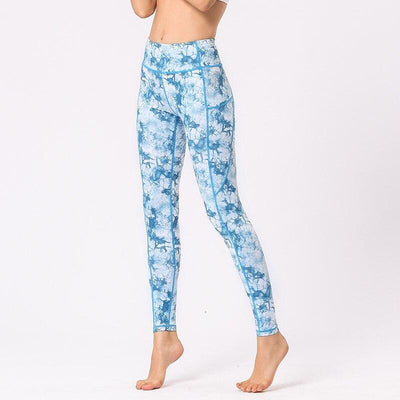 Legging Yoga Cristal - bleu / S